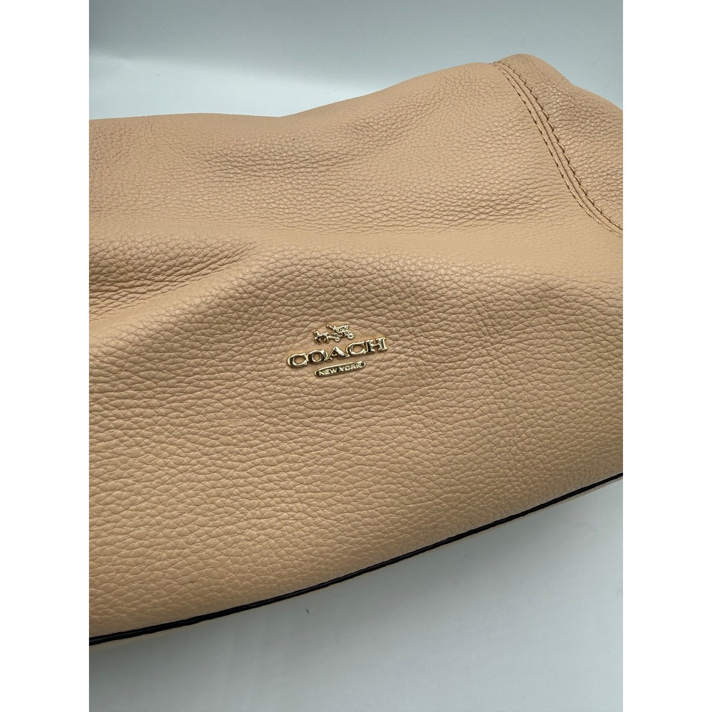 Coach Lenox Satchel F59325 Beechwood Pebble Leather Gold Hardware Handbag - Picture 7 of 16
